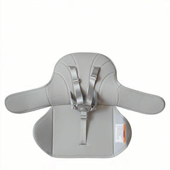 EverKiddo high chair pad in grey on chair with secure fit and easy cleanup