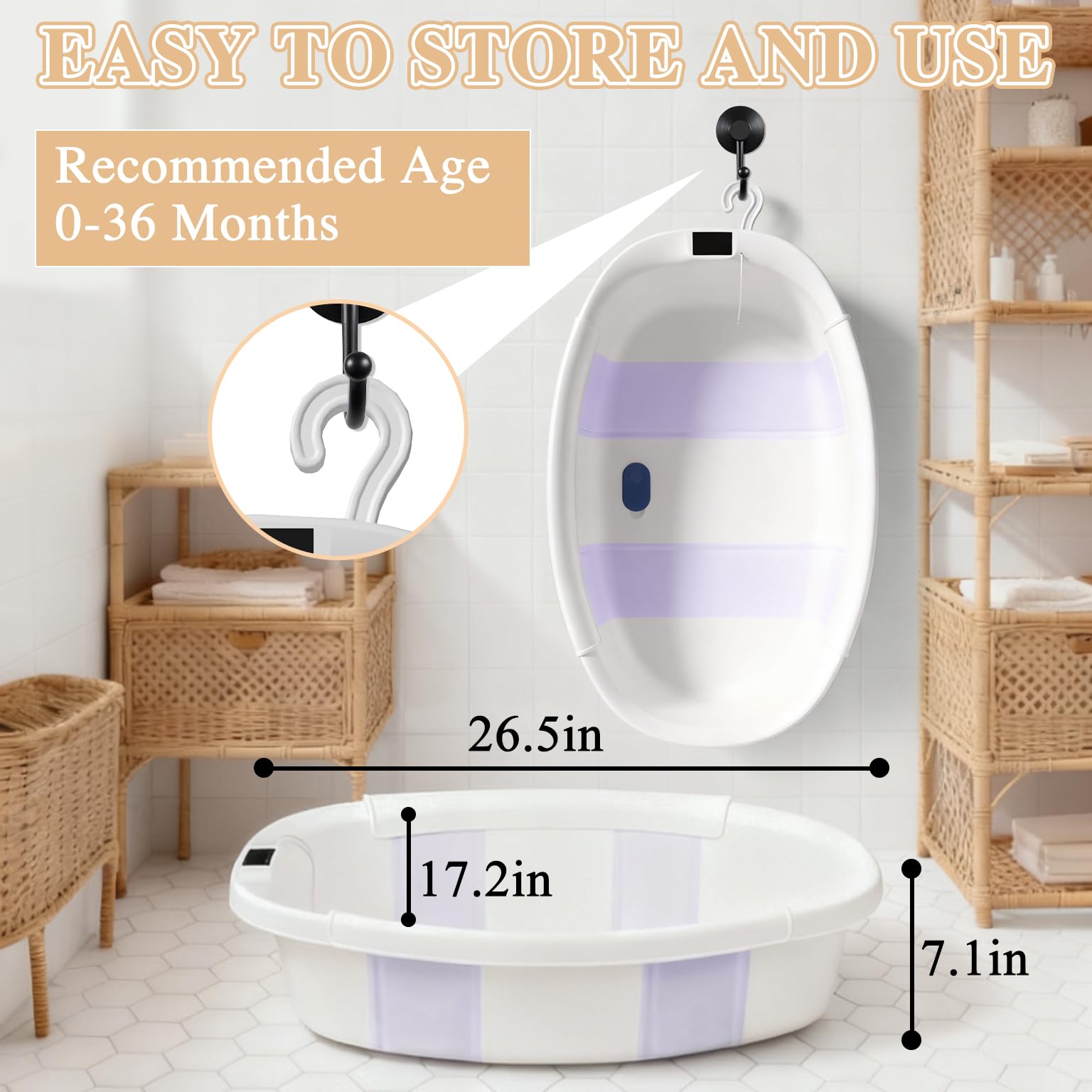 EverKiddo tub with non-slip base ensuring stable baths.