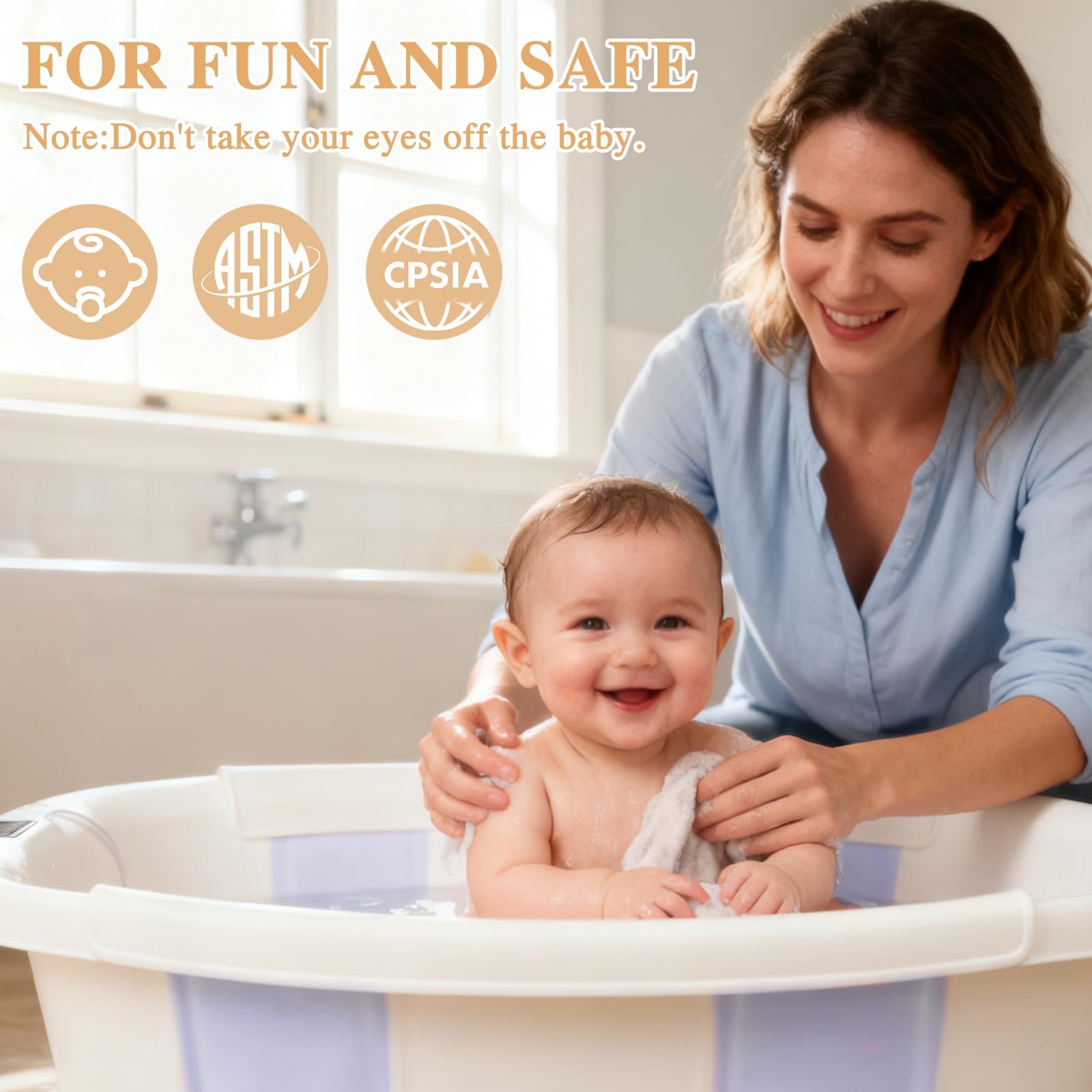 EverKiddo portable tub ready for travel to bathrooms, living rooms, or campsites.