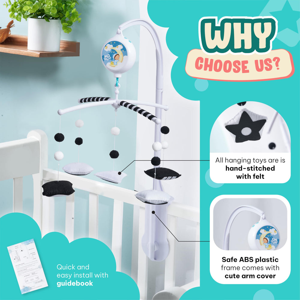 EverLove Montessori Mobile includes a 30-minute auto shut-off for peaceful naps