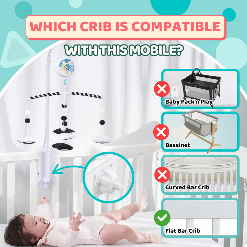 EverLove Montessori Mobile clip-on installation requires no screws for easy setup
