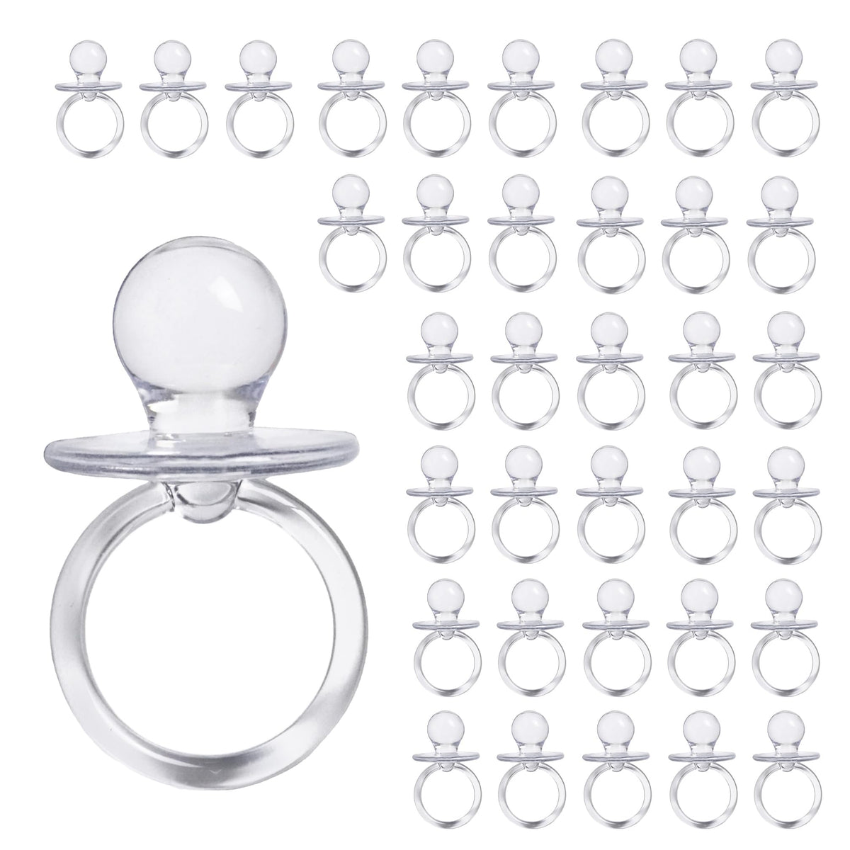 Evershine baby pacifier clear 2.5-inch front view ideal for baby shower decor