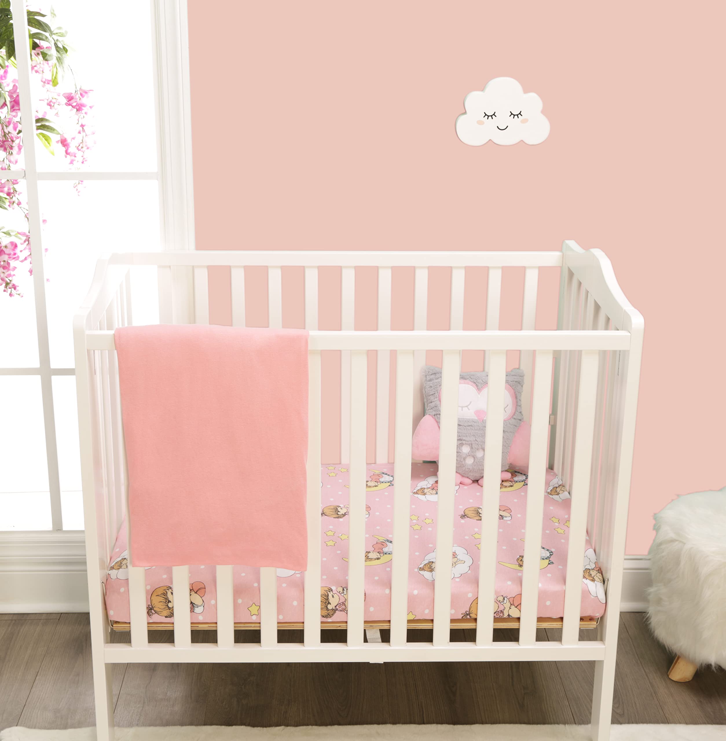Everyday Kids 2-pack n play mattress sheets 24x38 fit portable cribs with a secure pocket.