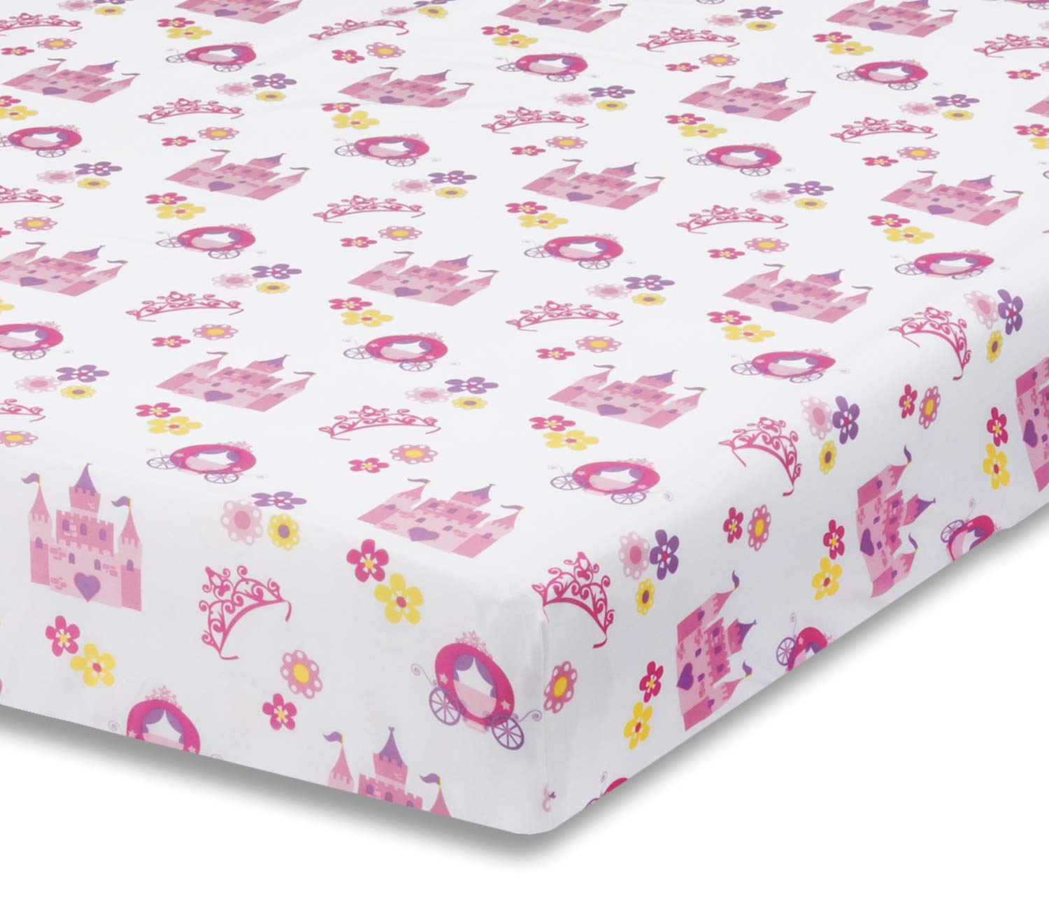 EVERYDAY KIDS Storyland princess pattern crib sheet supports soft sleep