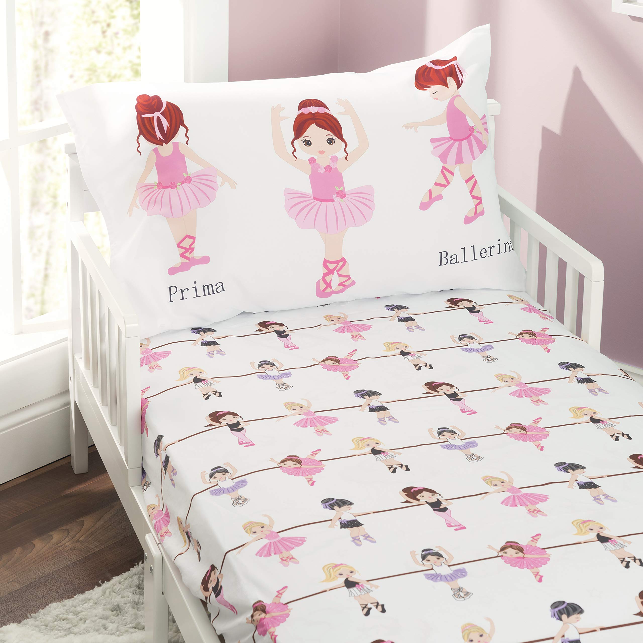 Everyday Kids ballerina pattern detail showcases colorful design and playful bedtime charm.