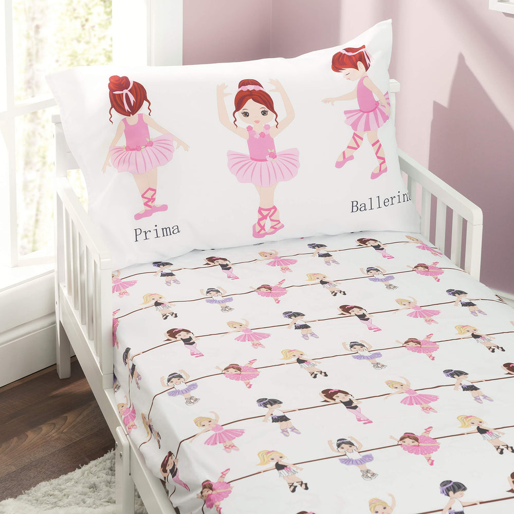 Everyday Kids ballerina pattern detail showcases colorful design and playful bedtime charm.