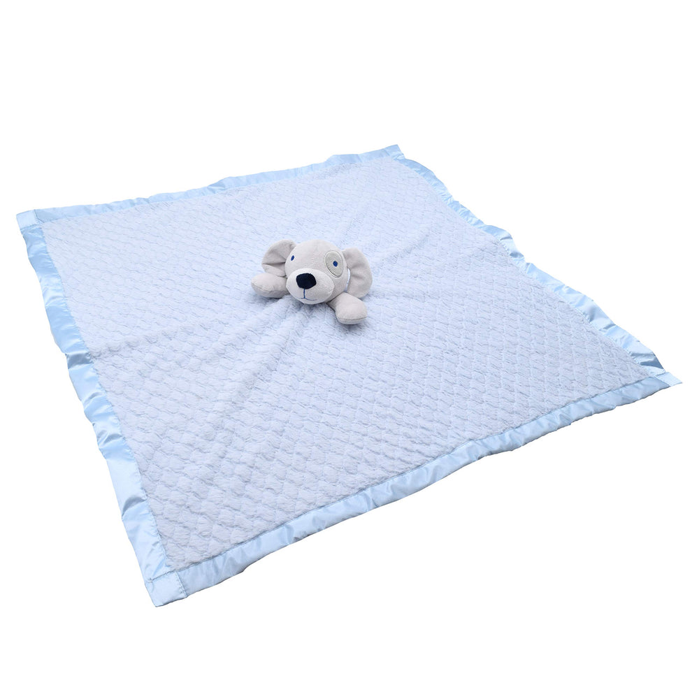 EVERYDAY KIDS blue dog lovey adds nursery decor and soft texture