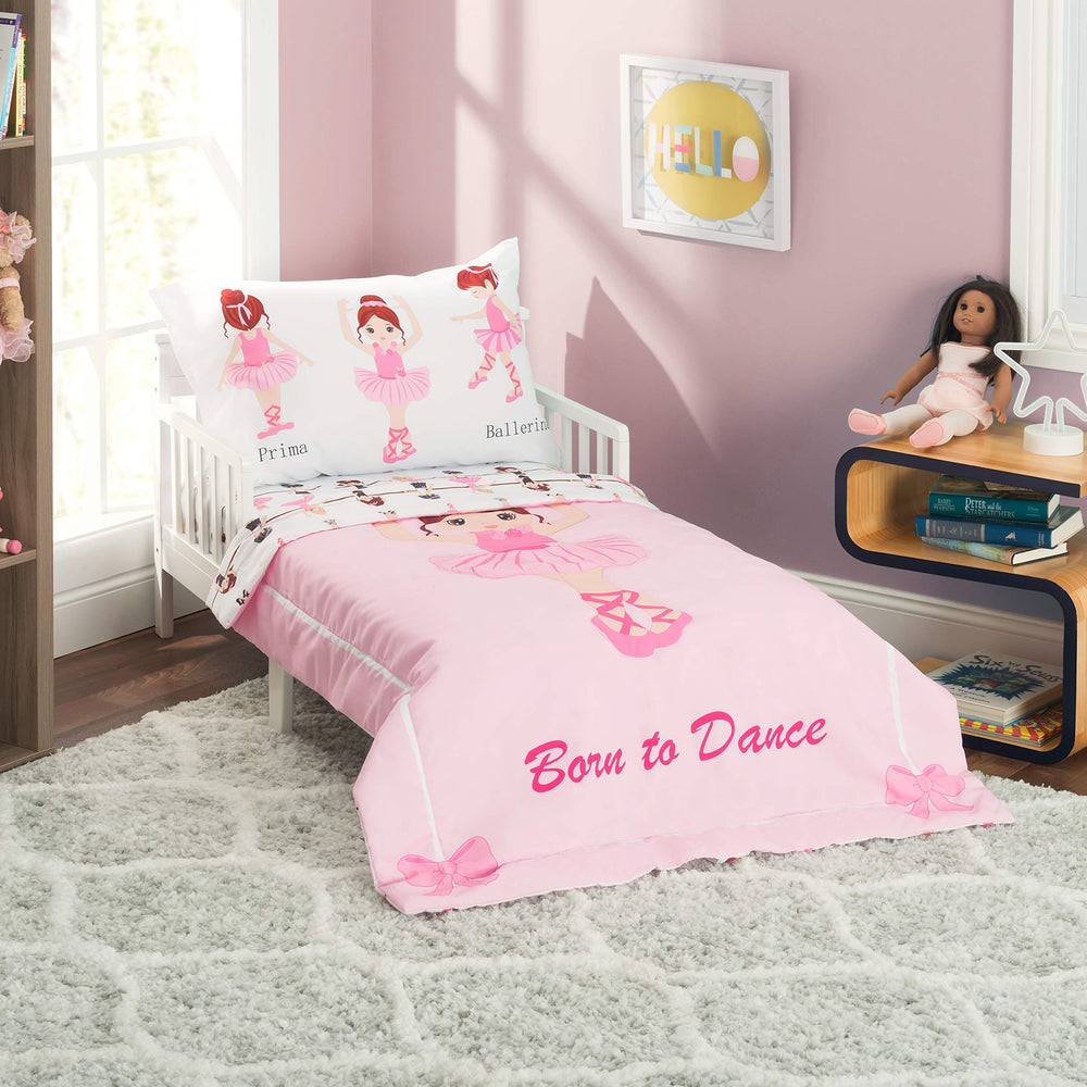 EVERYDAY KIDS Born to Dance Ballerina comforter enhances cozy toddler bedtimes.
