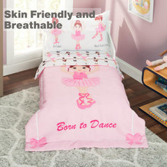 EVERYDAY KIDS Born to Dance Ballerina flat sheet adds vibrant daily delight.