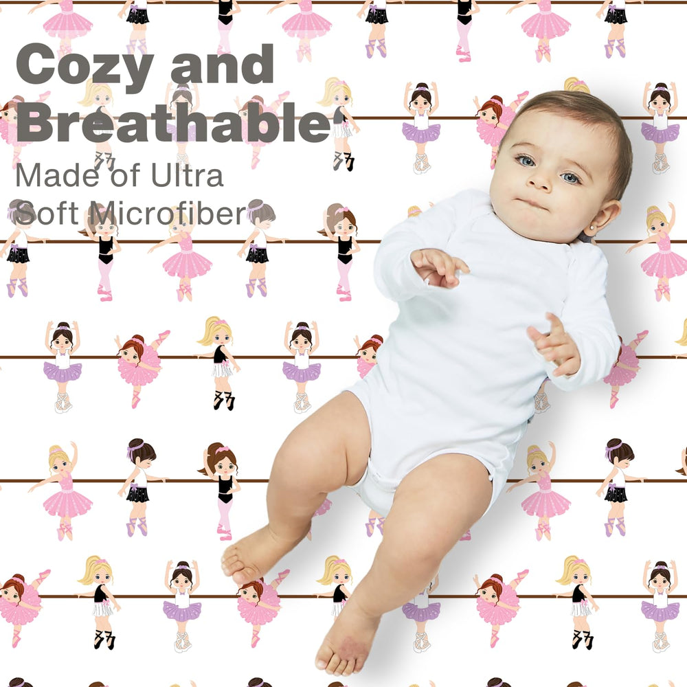 Everyday Kids Born to Dance crib sheet microfiber texture feels breathable and gentle.