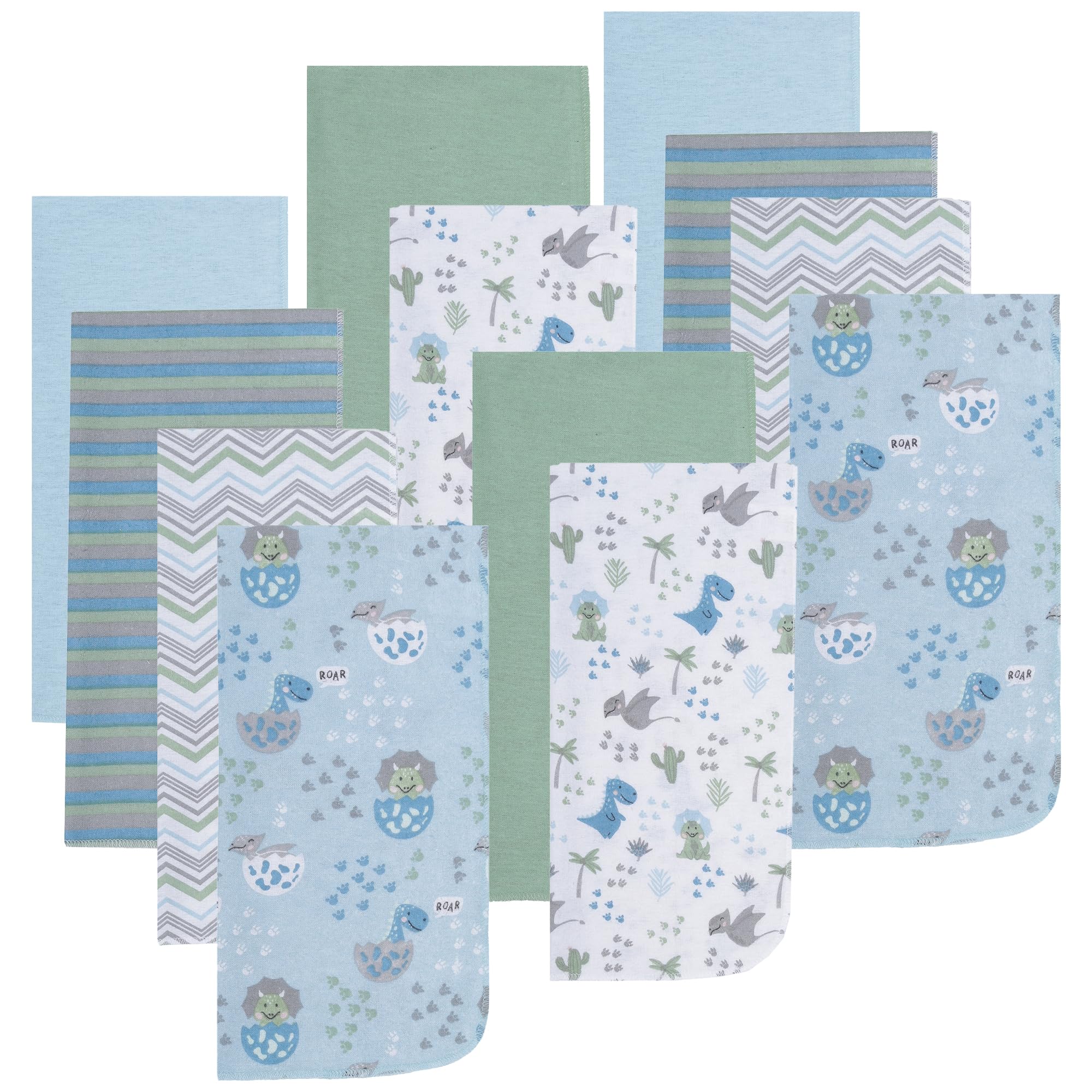 EVERYDAY KIDS dino-designs burp cloth protects outfits during feeds
