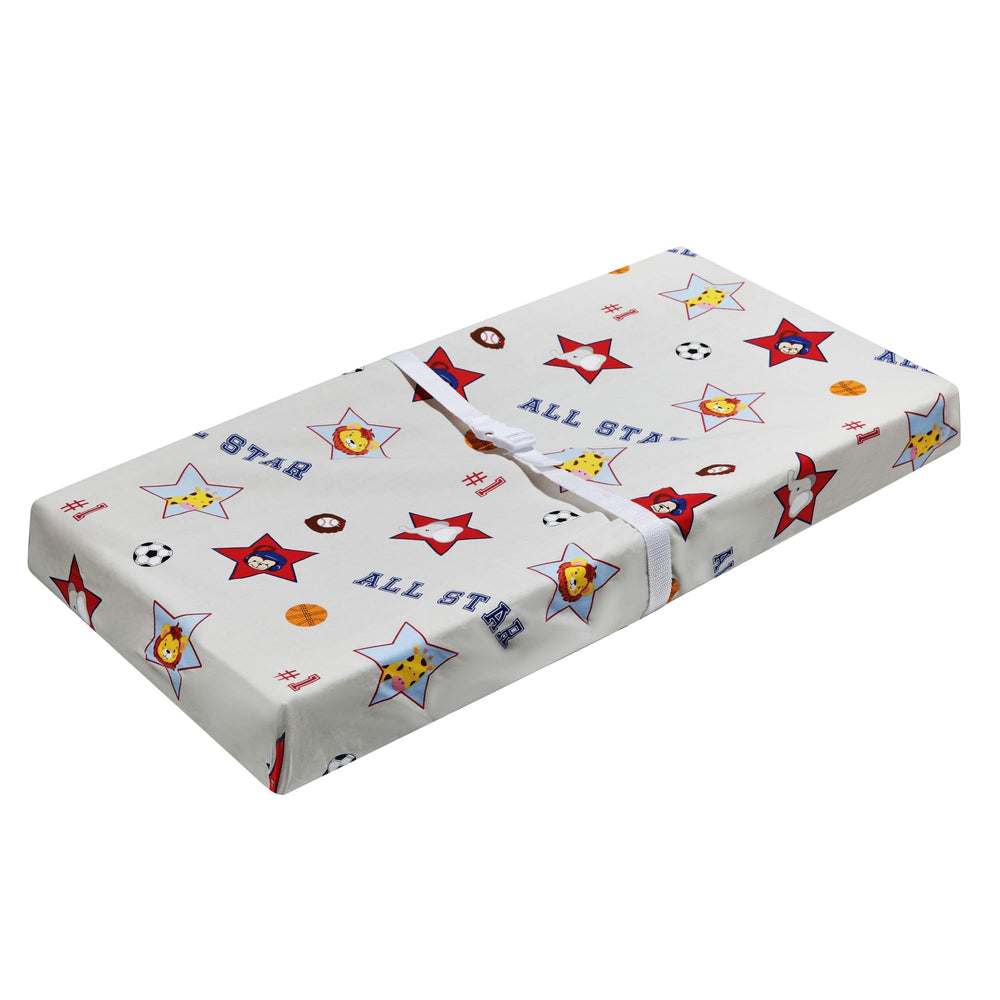 EVERYDAY KIDS changing pad cover machine washable for easy care and long lasting softness.