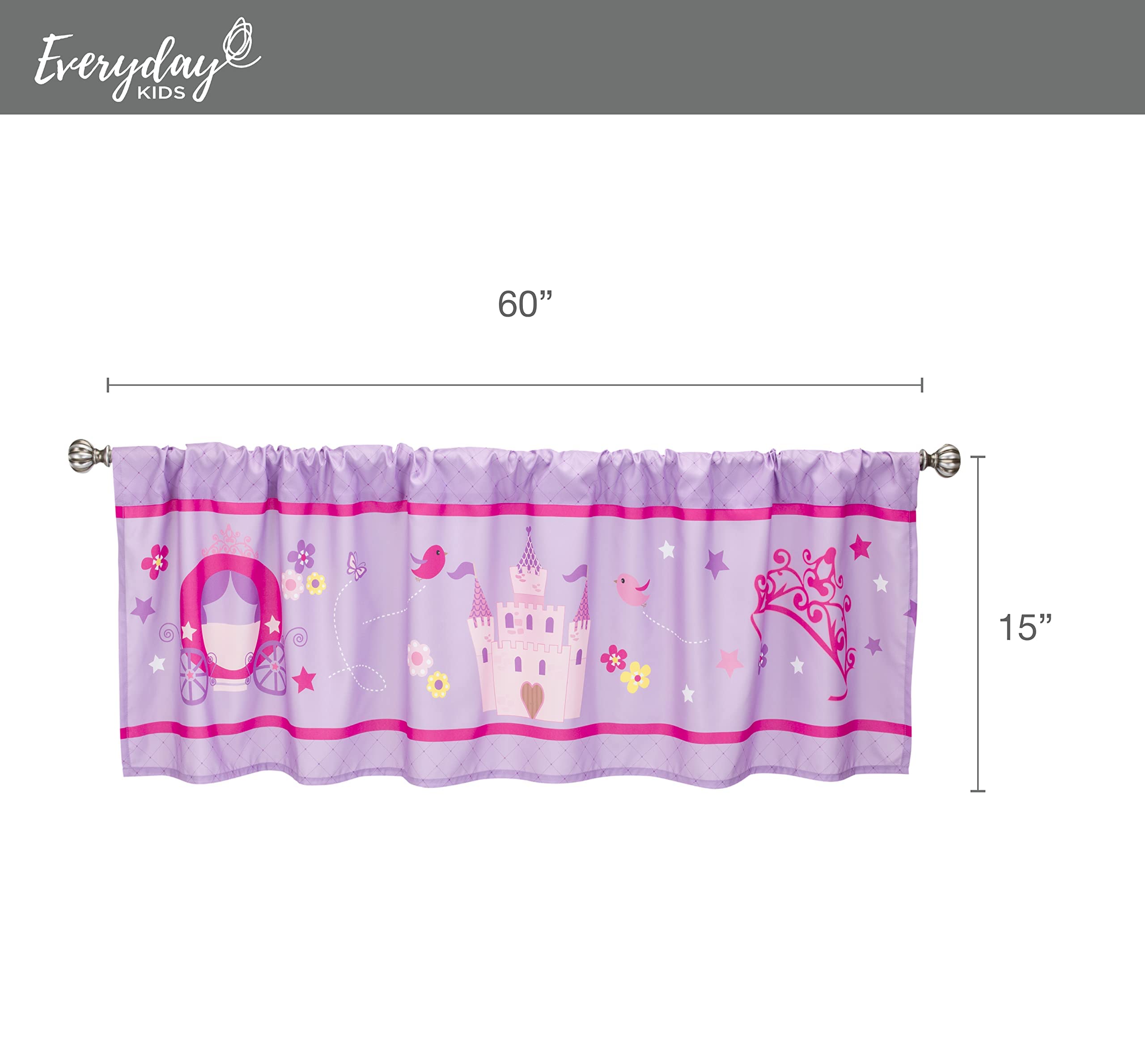 EVERYDAY KIDS princess-themed window treatment creates cozy, imaginative space