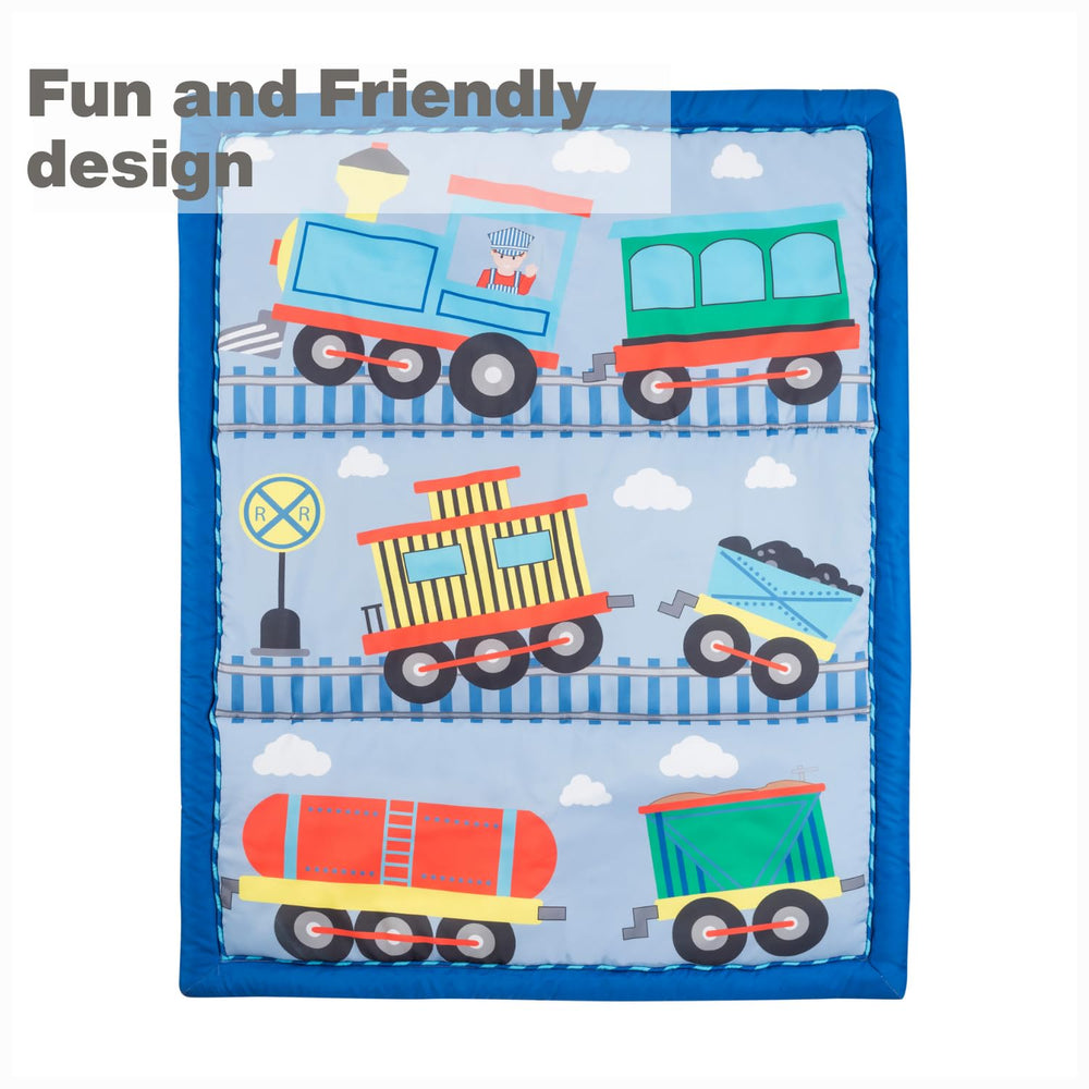 EVERYDAY KIDS Choo Choo Train bedtime scene suggests a calm, kid-friendly setup