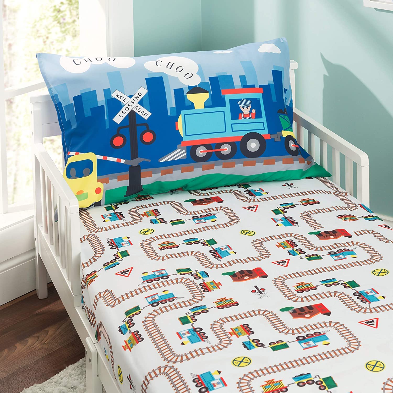 EVERYDAY KIDS Choo Choo Train color variety image shows playful decor options