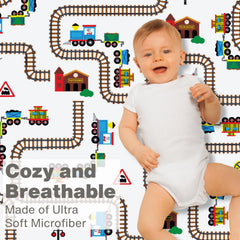 Everyday Kids choo choo train design nursery photo emphasizes playful sleep space.