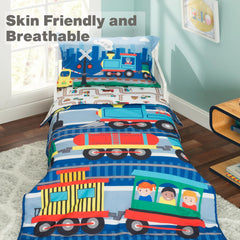 EVERYDAY KIDS Choo Choo Train reversible pillowcase offers two cheerful designs for naps