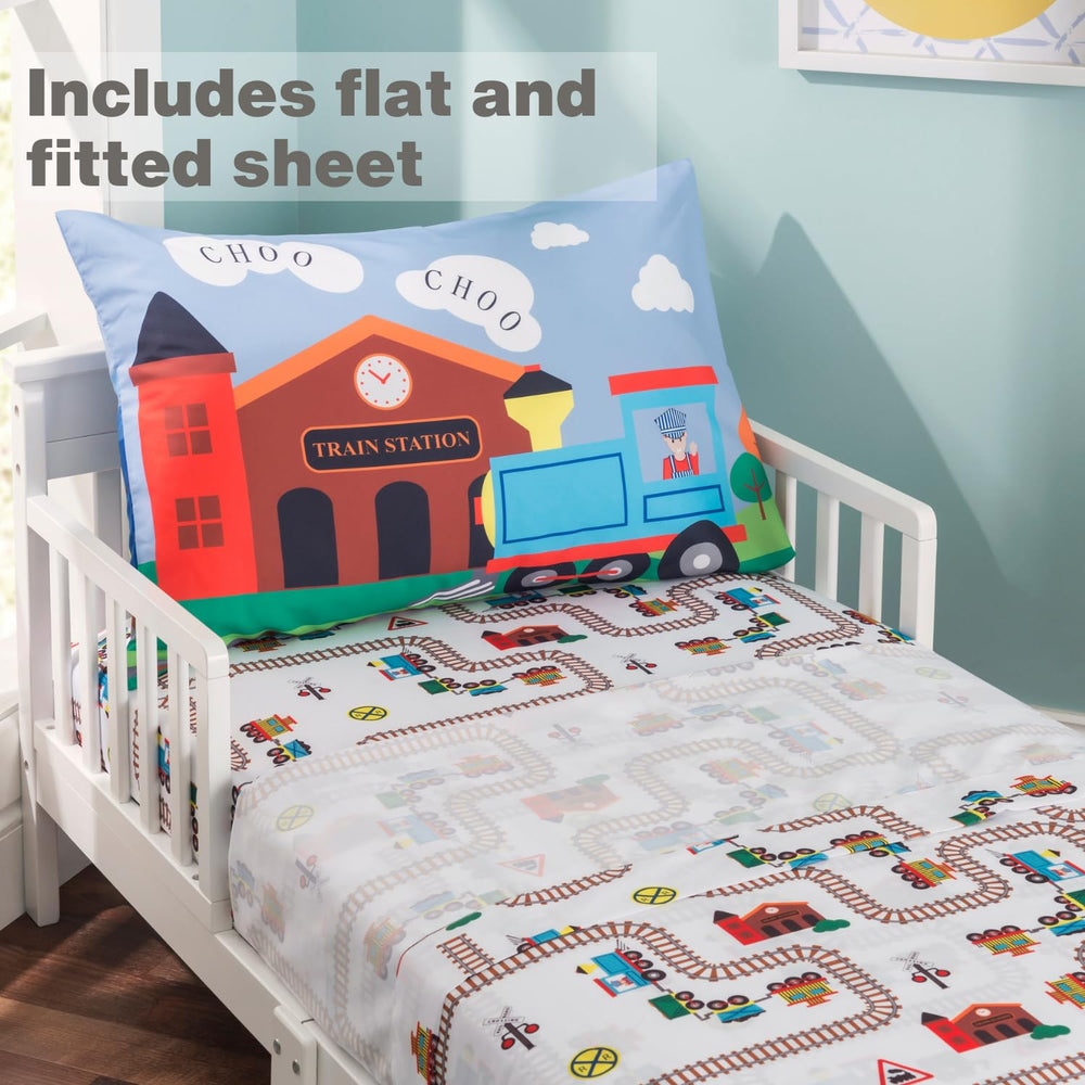 EVERYDAY KIDS Choo Choo Train set laid out with 4-piece bundle shown