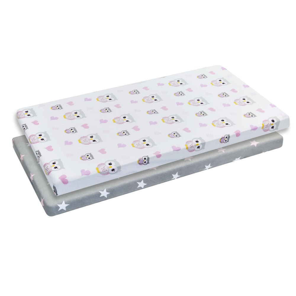 Everyday Kids cradle sheets 2 pack front view highlights soft cotton for newborn sleep