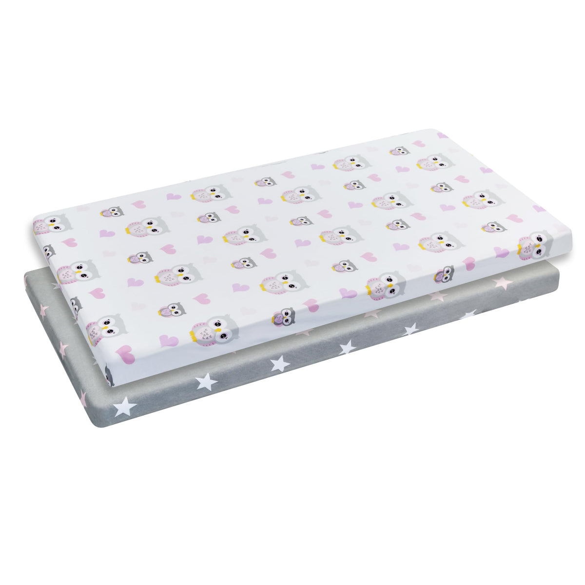 Everyday Kids cradle sheets 2 pack front view highlights soft cotton for newborn sleep