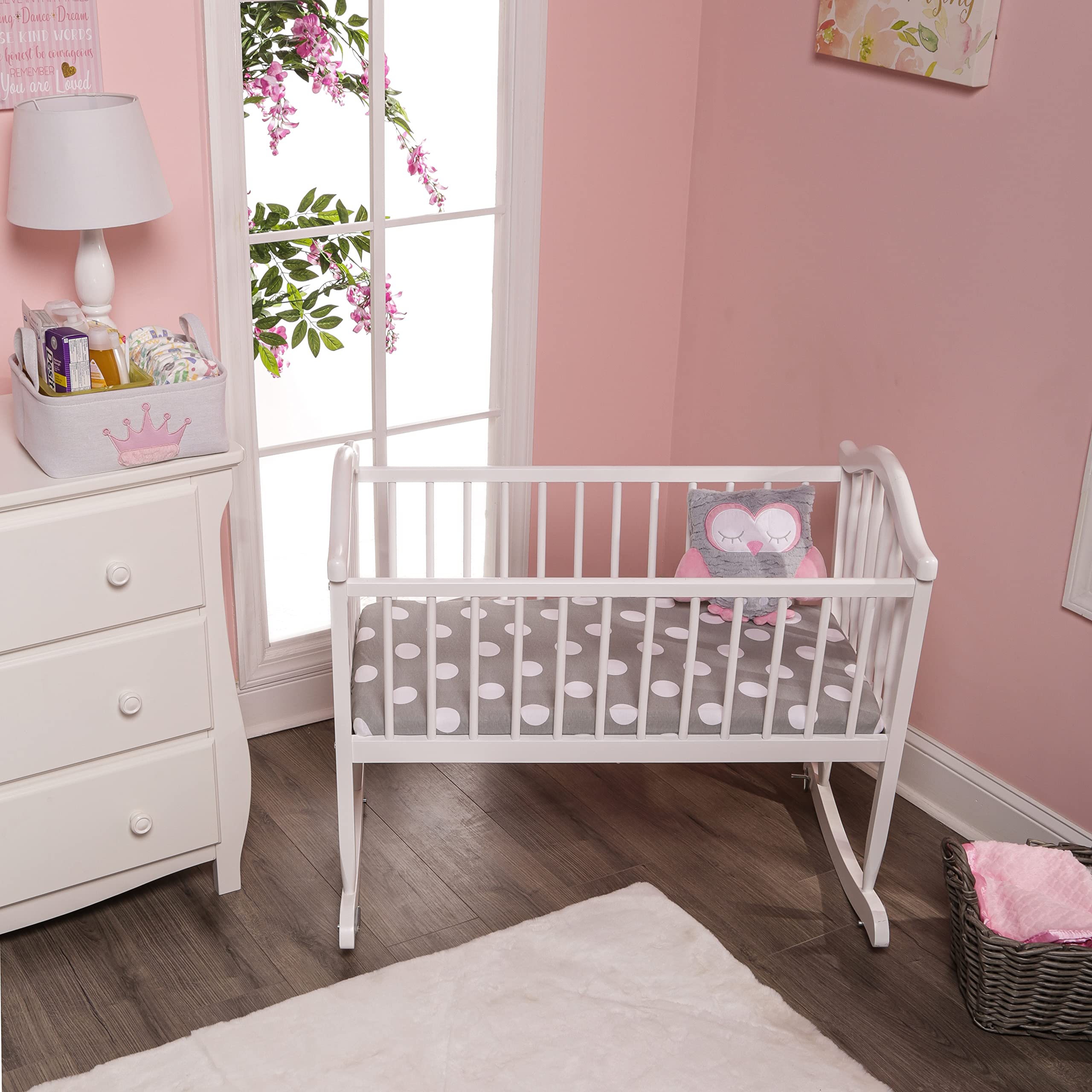 EVERYDAY KIDS pink hearts sheet set inspires calm, cozy nursery moments
