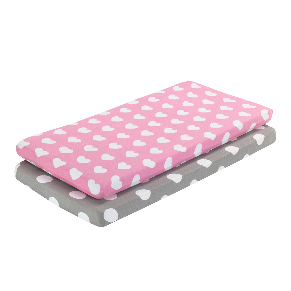 EVERYDAY KIDS cradle sheets pink heart design offer soft breathable comfort for newborns