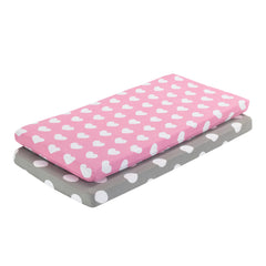 EVERYDAY KIDS cradle sheets pink heart design offer soft breathable comfort for newborns