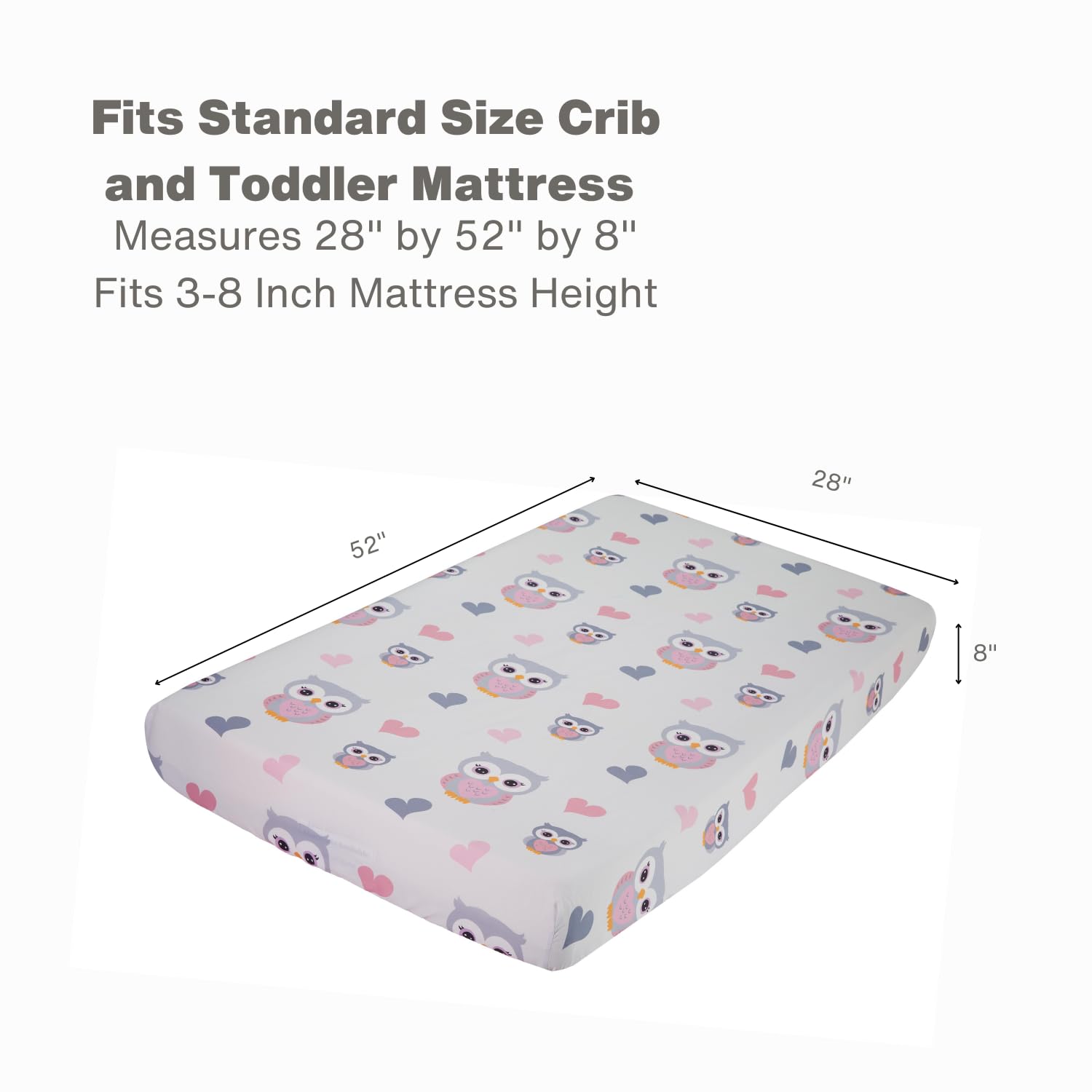 EVERYDAY KIDS crib sheet elastic-fit shot demonstrates four-sided elastic for stable bedding.
