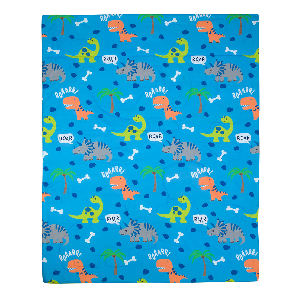 EVERYDAY KIDS dinosaurs blue sky pattern enhances the toddler room's vibe.
