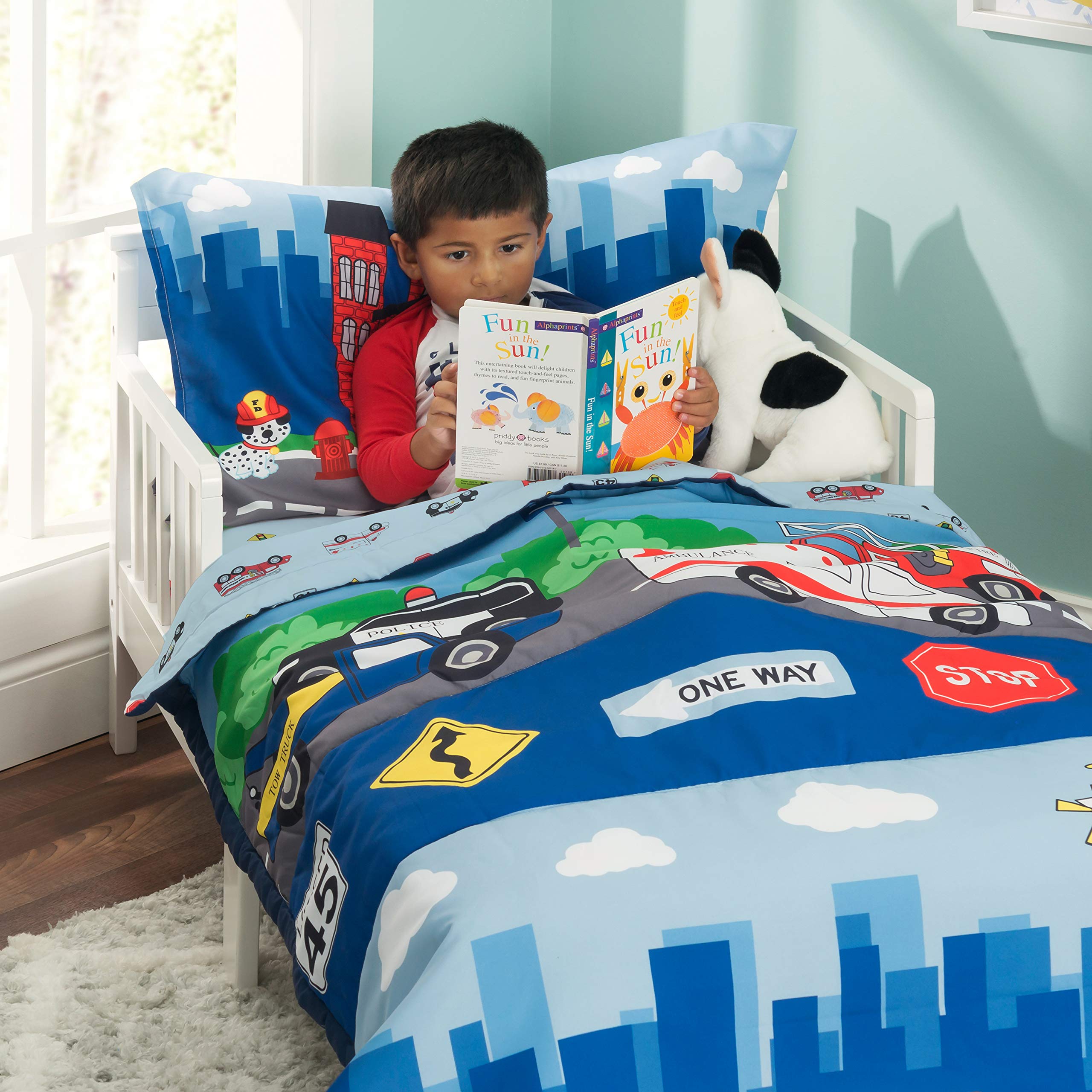Everyday Kids fire-police-rescue fitted sheet elastic ensures secure toddler fit