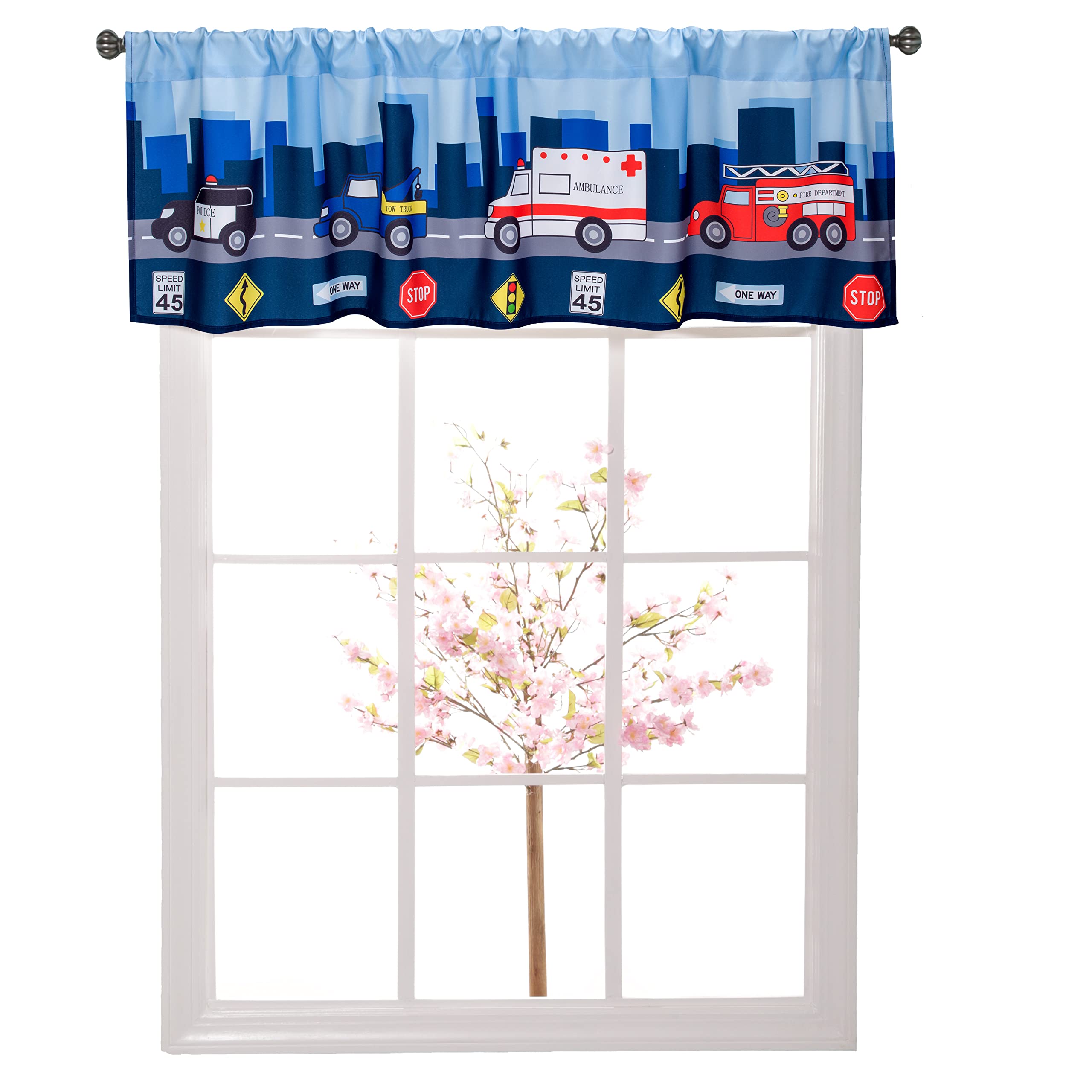 EVERYDAY KIDS valance with 3-inch rod pocket for easy hanging in windows.