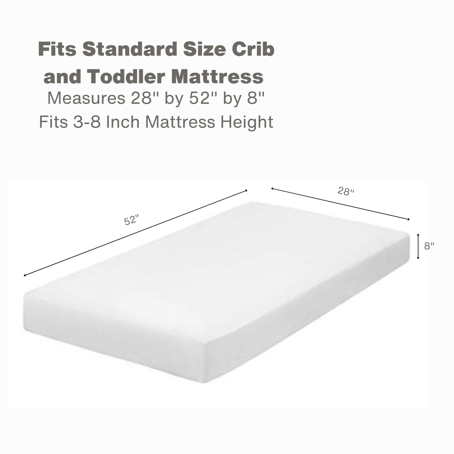 Everyday Kids fitted crib sheet with elastic edges demonstrates secure fit for standard crib mattress