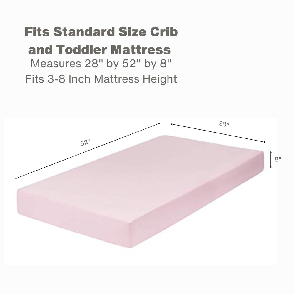 EVERYDAY KIDS fitted crib sheet elastic trim closeup demonstrates secure four-sided fit.
