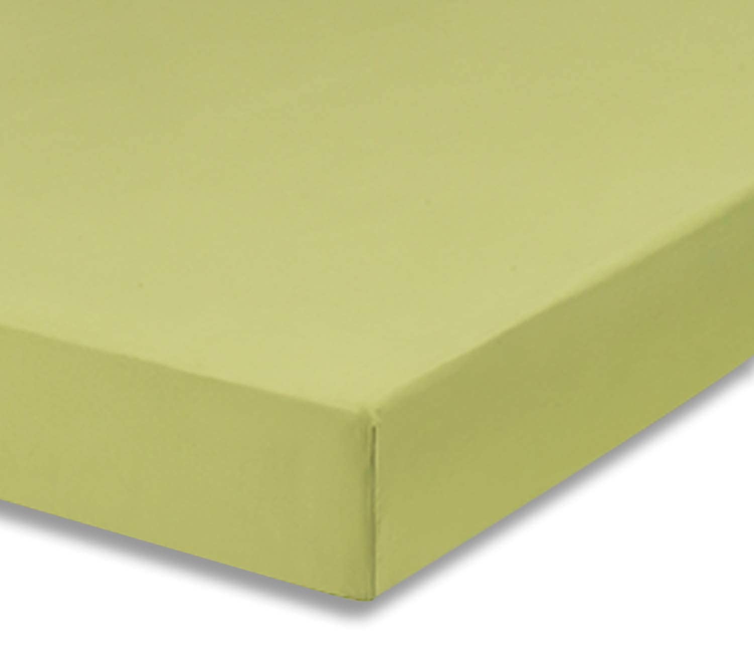 Everyday Kids fitted crib sheet green closeup shows soft microfiber texture for gentle sleep.