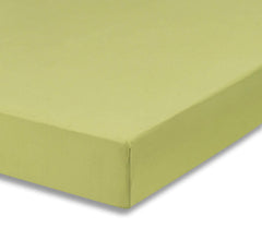 Everyday Kids fitted crib sheet green closeup shows soft microfiber texture for gentle sleep.
