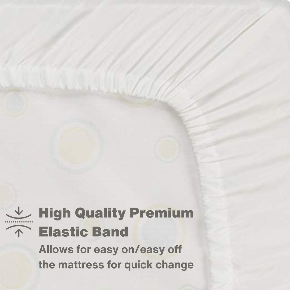Everyday Kids fitted crib sheet soft breathable fabric offers cozy nights and quick dry care