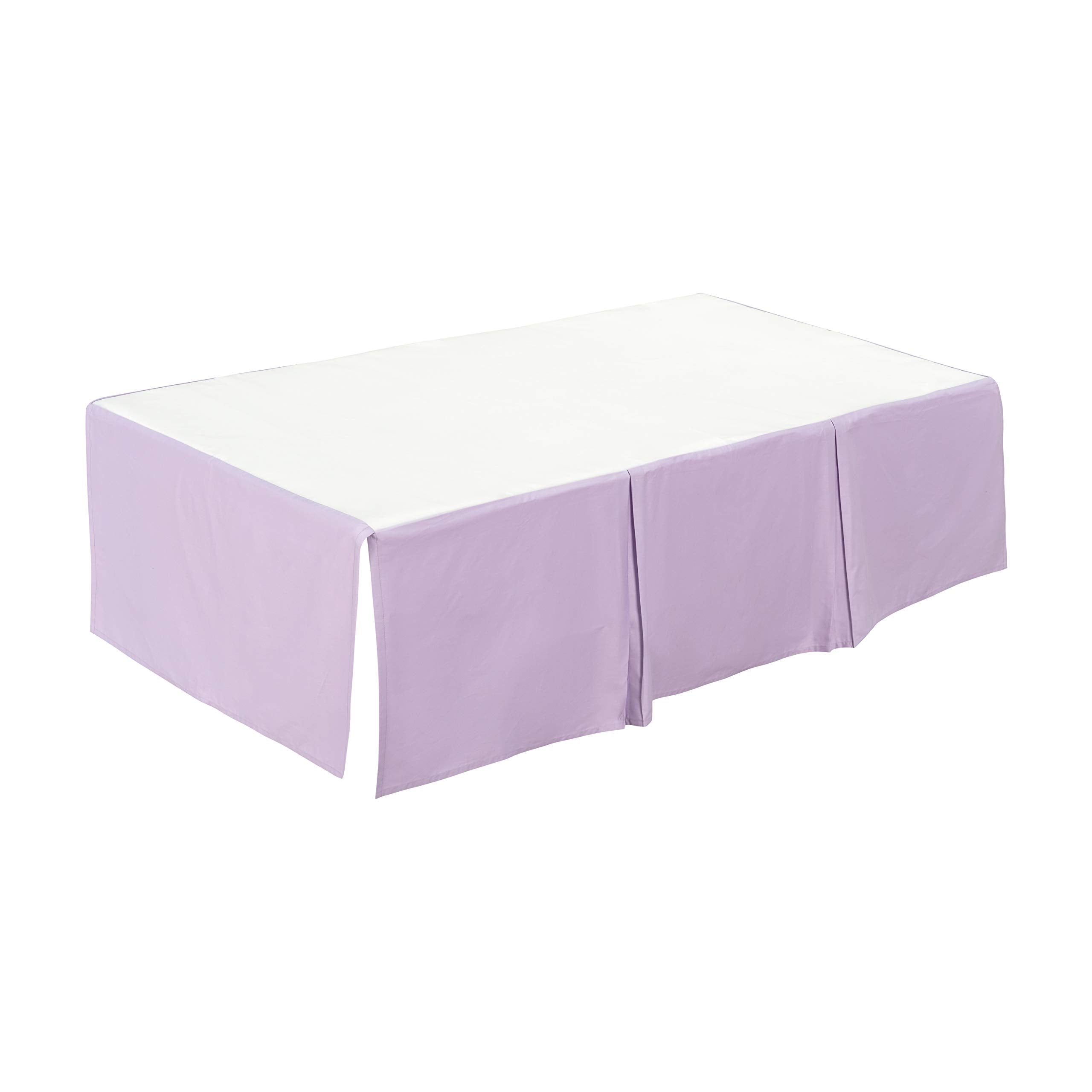 EVERYDAY KIDS lavender skirt with split corners eases crib post clearance.