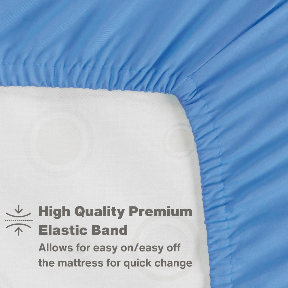 Everyday Kids machine-washable crib sheet simplifies cleanup after messy days.