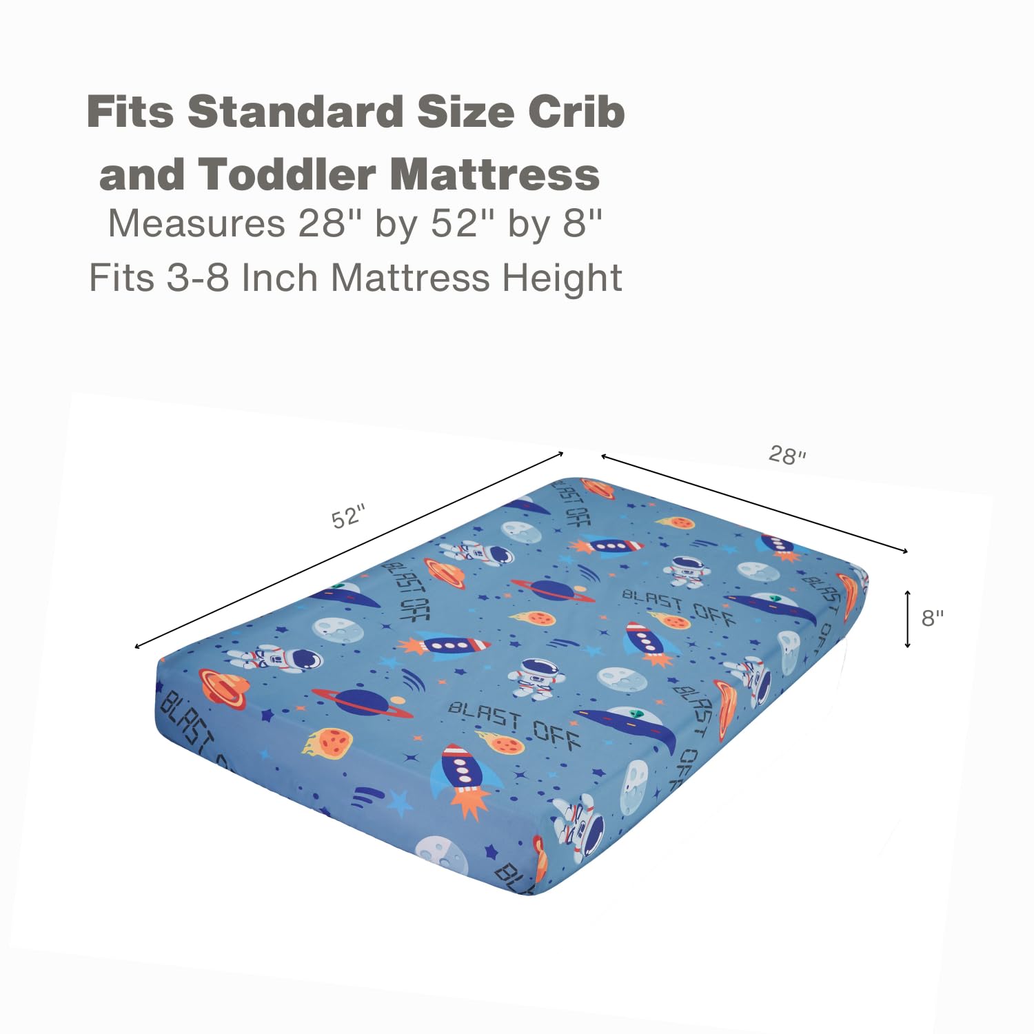 Everyday Kids machine-washable crib sheets showcased for easy care and quick drying.
