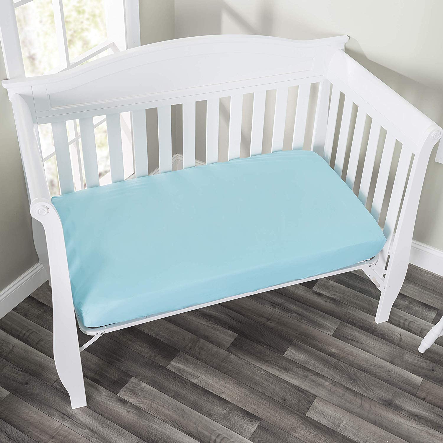 Everyday Kids Mermaid Aqua fabric closeup highlights soft microfiber texture.