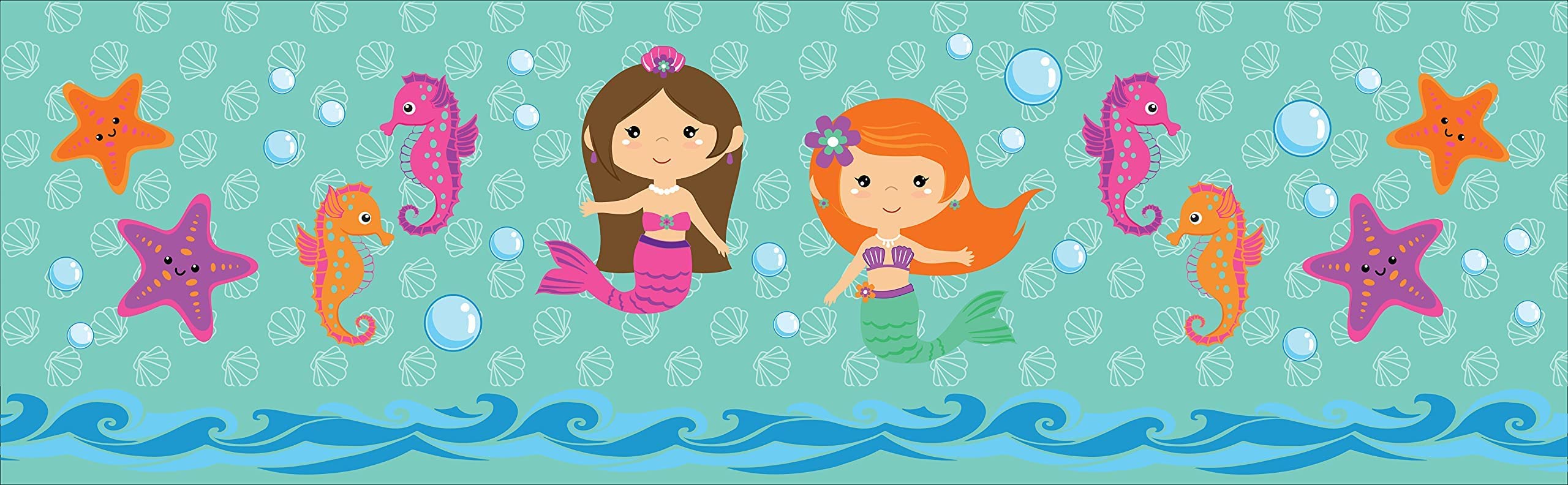 EVERYDAY KIDS Mermaid valance room decor creates a cozy, ocean-inspired atmosphere for kids.