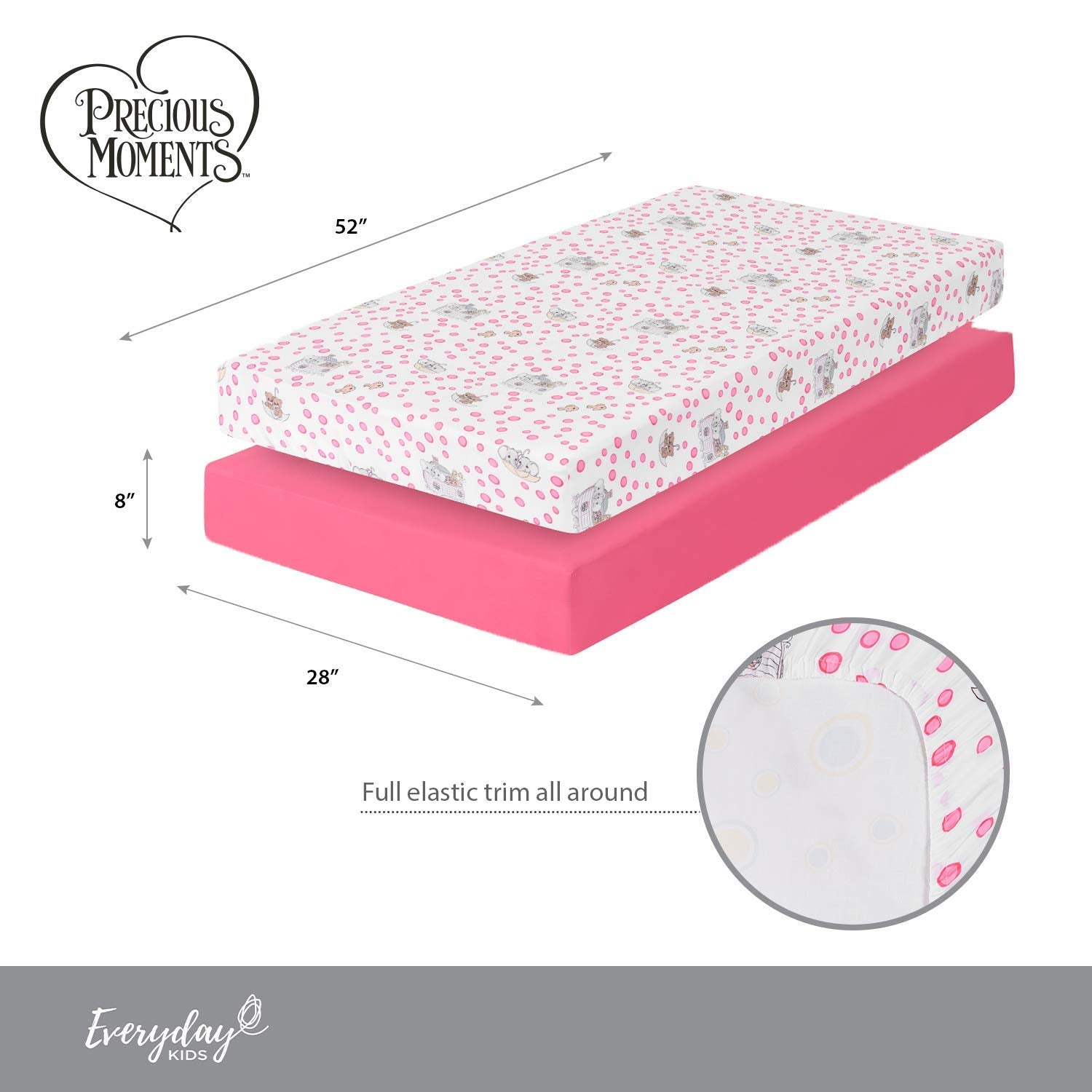 Everyday Kids microfiber crib sheet feels soft and gentle on baby’s skin.