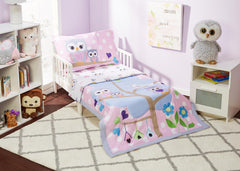 Everyday Kids owls comforter in close-up showing soft cotton percale for cozy sleep