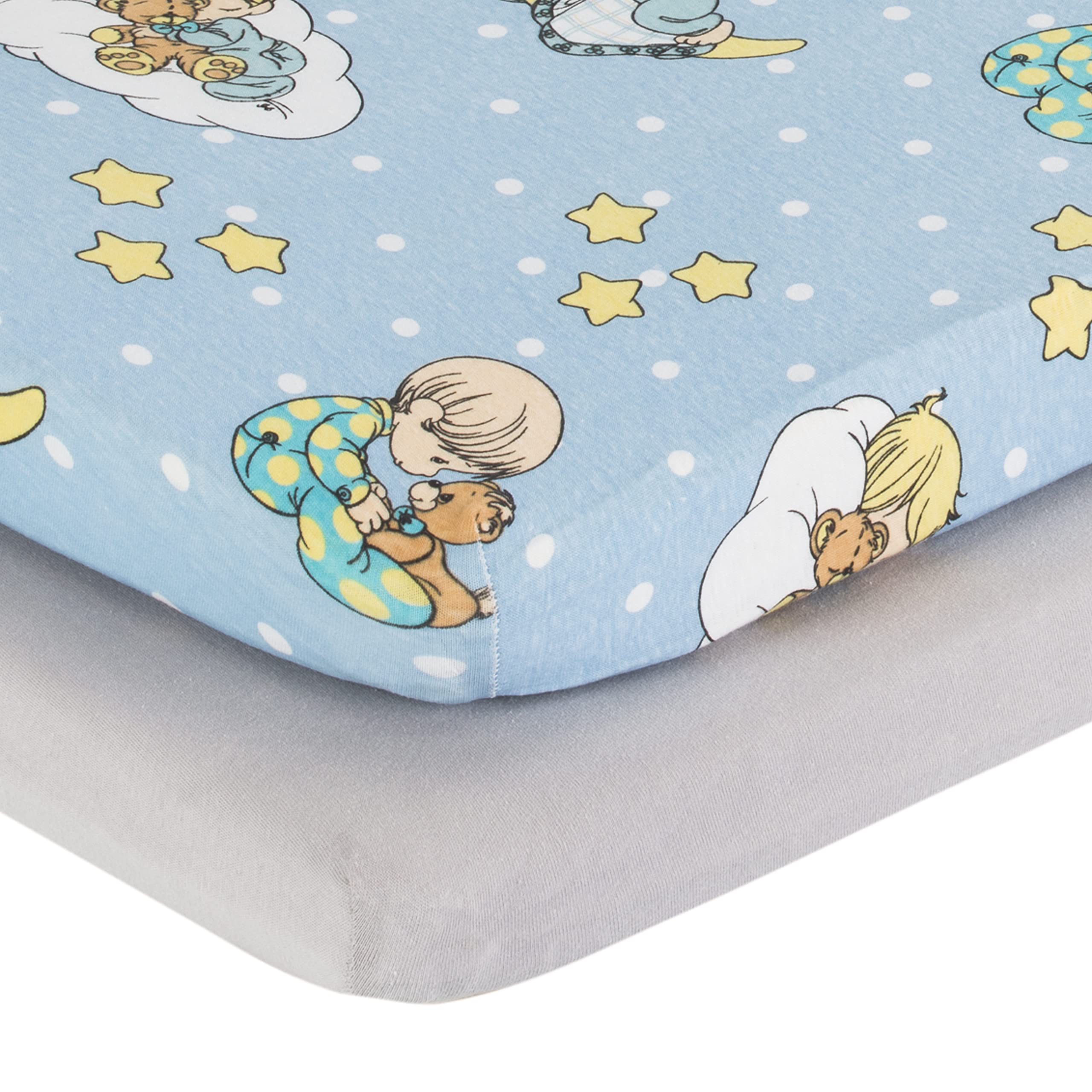 EVERYDAY KIDS Precious Moments solid gray sheet adds neutral warmth and simple care.