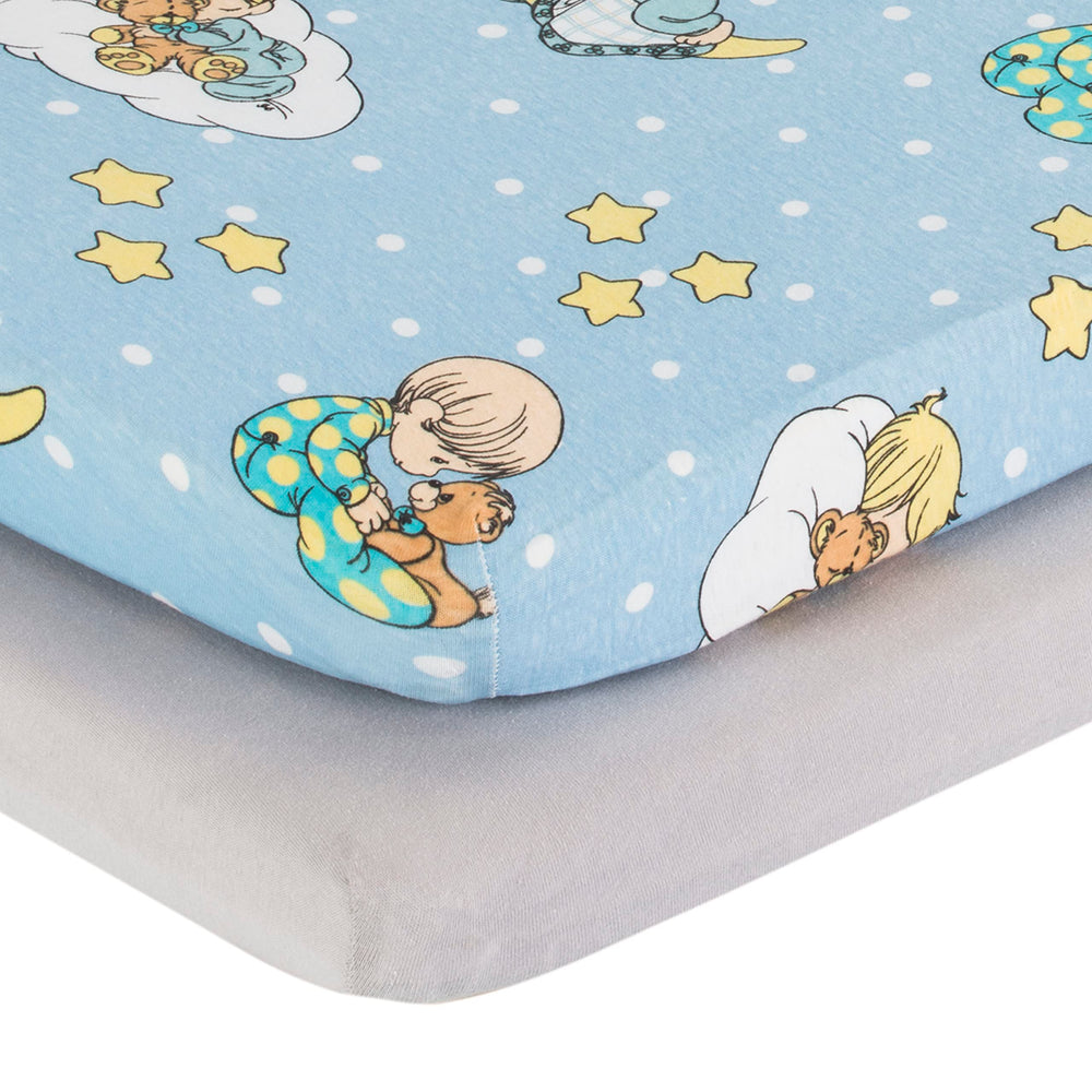 EVERYDAY KIDS Precious Moments solid gray sheet adds neutral warmth and simple care.