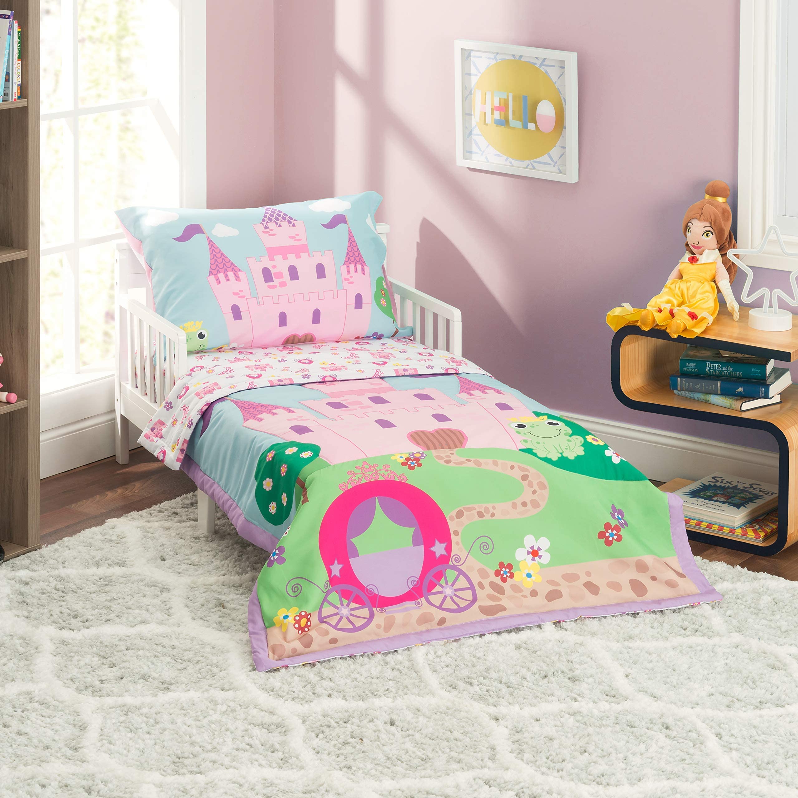 EVERYDAY KIDS Princess Storyland comforter close-up shows plush softness for nap time.