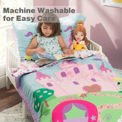 EVERYDAY KIDS Princess Storyland reversible pillowcase highlights dual patterns for playful nights.