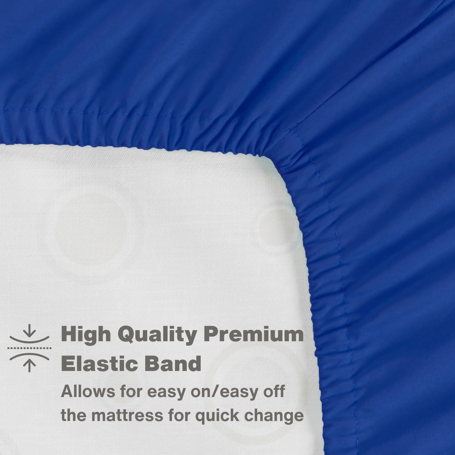 Everyday Kids Rescue/Blue crib sheet ready for quick setup on busy mornings.