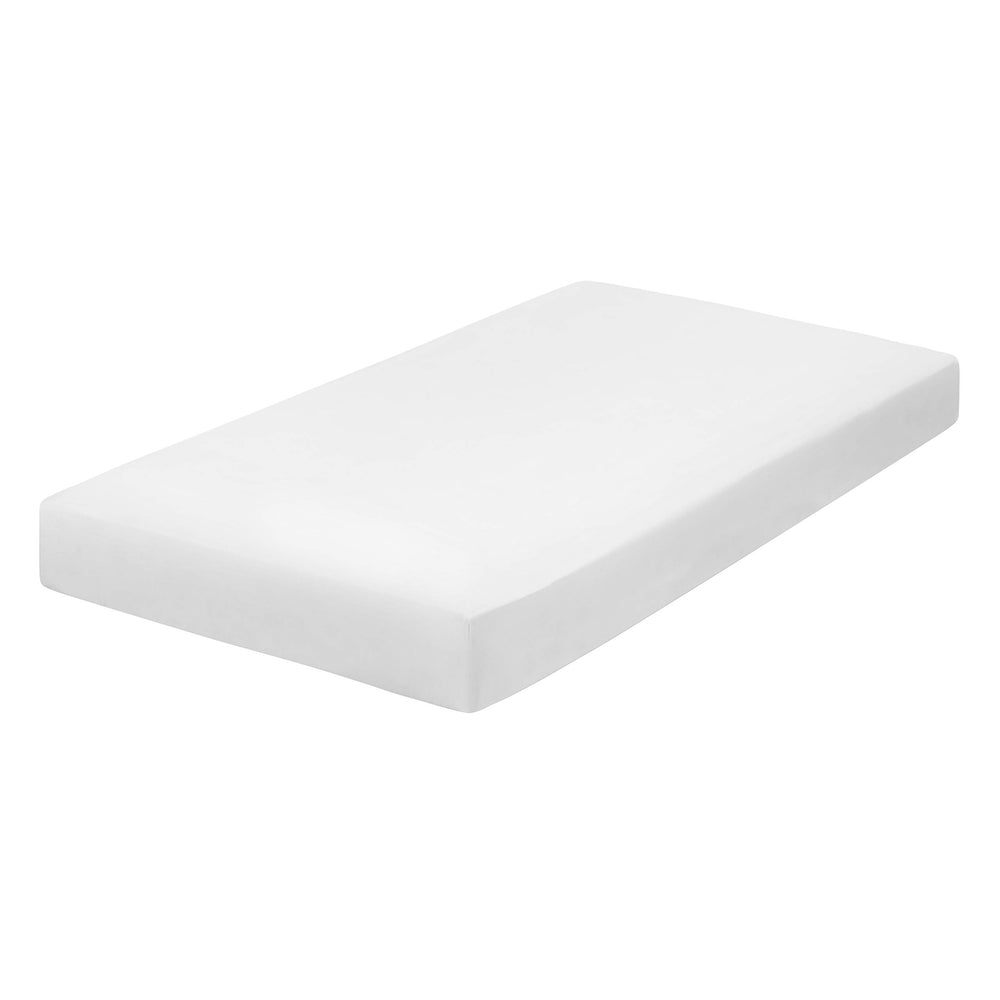 Everyday Kids standard crib mattress 28x52 fit shown with deep pockets and snug corners.