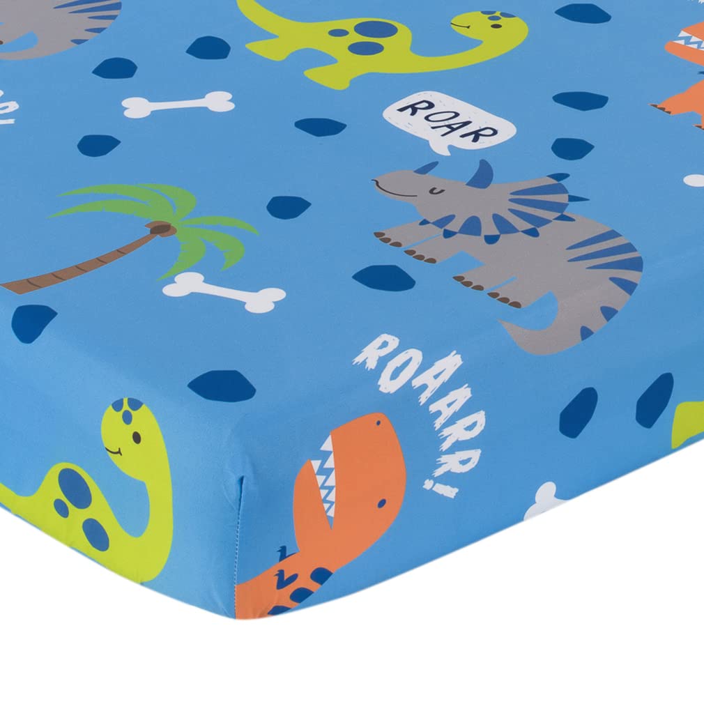EVERYDAY KIDS dinosaurs-themed bedding simplifies bedtime with kid-friendly colors.